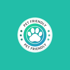 Pet Friendly label or sign Vector Isolated EPS. Best Pet Friendly label vector for product packaging design element. Best Pet Friendly Sign Vector for packaging design element.