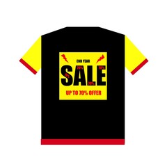 t shirt design with text end year sale. Vector illustration 
