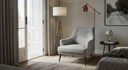 Sophisticated Neutral Bedroom Nook