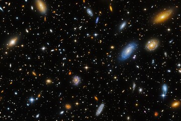 Fototapeta premium Deep space galaxies panorama showcasing billions of stars and celestial objects in outer space