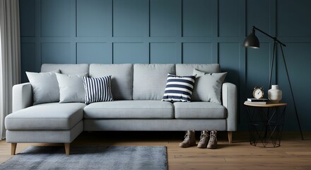 Obraz premium Stylish Nautical-Inspired Living Room