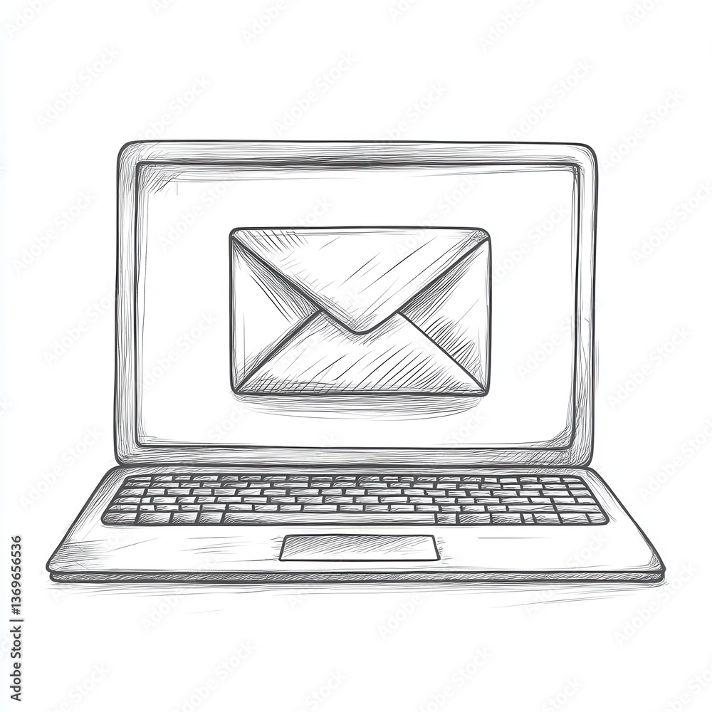 Aufkleber marketing email displayed on laptop screen in an office setting during midday hours