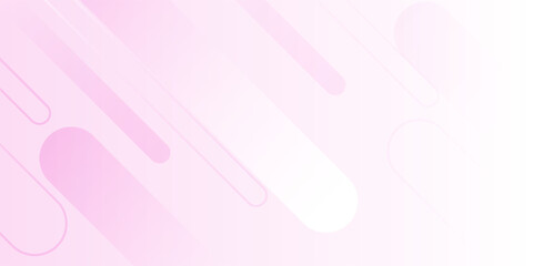 White abstract wide banner background with pink geometric shapes. Minimal geometric. Modern futuristic concept. Suitable for covers, headers, business, presentations