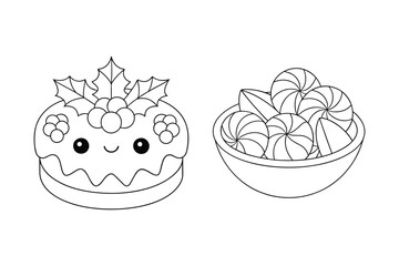 Christmas food coloring book  illustration
