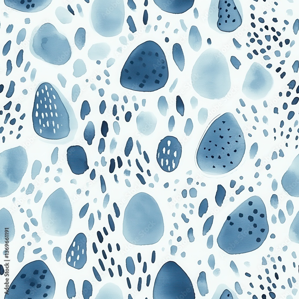 Aufkleber calming watercolor doodle with abstract shapes and soft colors conveying tranquility and creativity