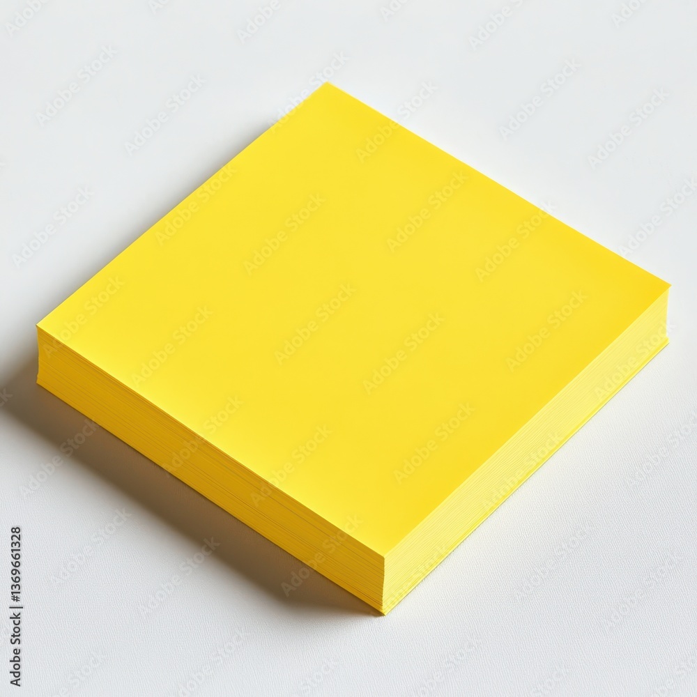 Poster bright yellow sticky note pad ready for organizing tasks and ideas at a workspace or home office