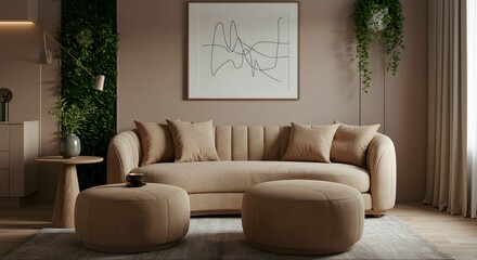Fototapeta premium Modern Minimalist Living Room
