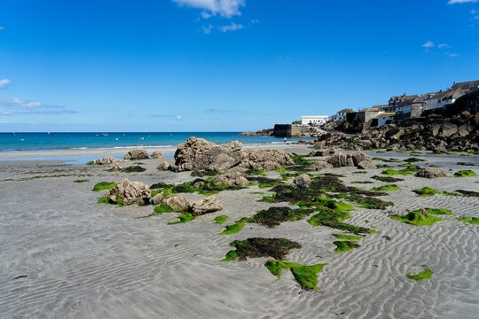 Coverack England - 11 June 2024 - The beach of the picturesque coastal village of Coverack on the Lizard Peninsula on the Cornwall coast in England - Powered by Adobe