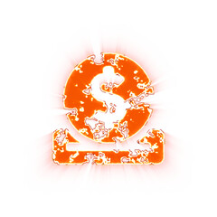 Burning icon donate on transparent background. Looks like burnt paper
