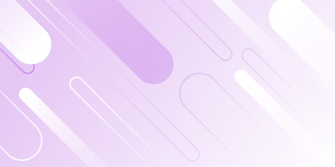 White abstract wide banner background with purple geometric shapes. Minimal geometric. Modern futuristic concept. Suitable for covers, headers, business, presentations