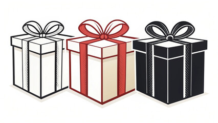 Gift box silhouette, vector, illustration.