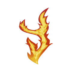 This is a vector design of letters with a fire concept.