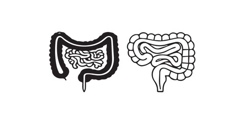 Fototapeta premium Print Intestines icon set isolated on white background.for mobile concept and web design. vector illustration
