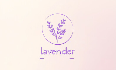 Obraz premium Elegant lavender logo design featuring a stylized lavender plant, ideal for beauty and wellness brands