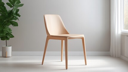 Beige Modern Chair in Minimalist Room