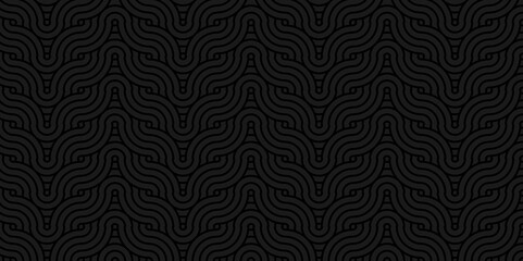 Overlapping Pattern Minimal diamond geometric waves spiral transparent and abstract circle wave line. black seamless tile stripe geometric create retro line backdrop pattern background.