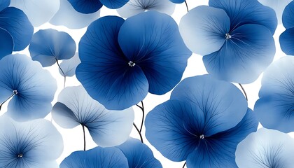 Blue Pansy Floral Pattern.