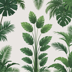 "Elegant Tropical Leaves Pattern for Modern Decor