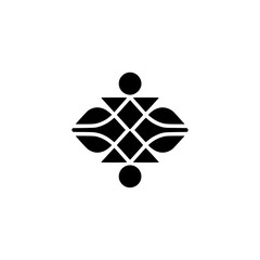 Abstract Geometric Symmetry Logo, Black on White, Minimalist Design