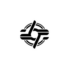 Modern Geometric Abstract Logo - Black & White Circular Design