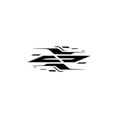 Geometric Tech Design Element: Modern Black and White Abstract Illustration