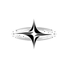 Fototapeta premium Geometric Starburst with Orbital Lines – Minimalist Design Element