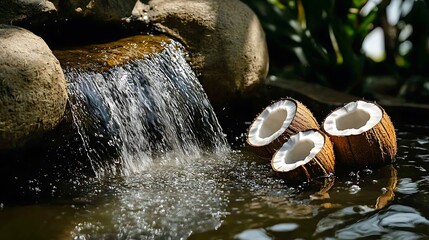 close up of a water flowing into the water