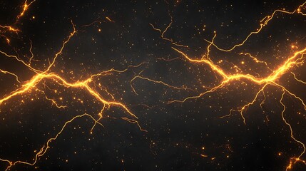 Glowing Energy Cracks with Dark Background.