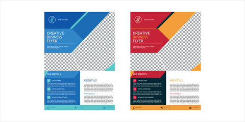 Obraz premium Modern Flyer Designs: Captivating and stylish flyer templates, presenting a blend of creativity and functionality, designed for versatile marketing needs.