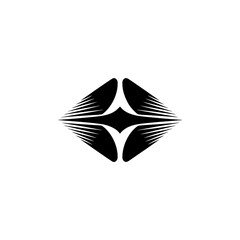 Abstract Geometric Diamond Logo, Black and White Design