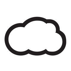 Black line icon cute white cloud