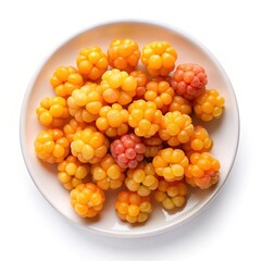 A Bowl of Freshly Harvested Cloudberries Delicious and Juicy Arctic Berries