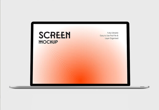 Floating Laptop Computer Screen Mockup