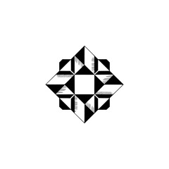 Geometric Pattern Graphic, Modern Monochromatic Design