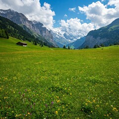 alpine meadow in switzerland