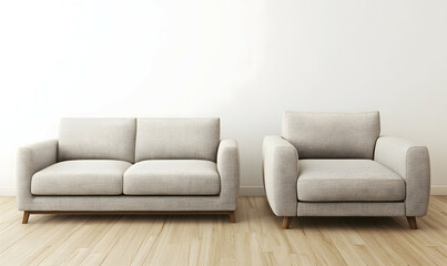 Contemporary Interior Design with Elegant Scandinavian Furniture and Large Windows 3D Illustration