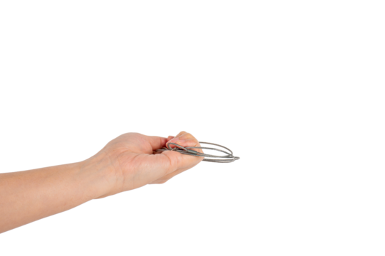 Wire rope in hand isolated on transparent background. - Powered by Adobe