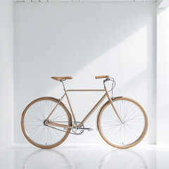 Minimalist Beige Bicycle Display