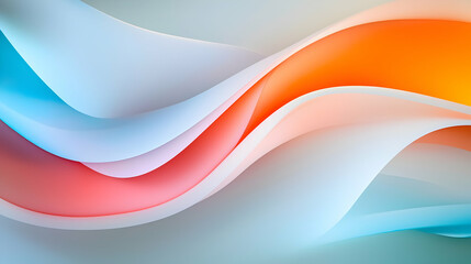 Obraz premium Elegant Abstract Background with Flowing Blue Orange and Pink Waves