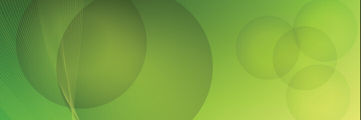 Abstract Green Background with Lines and Circles