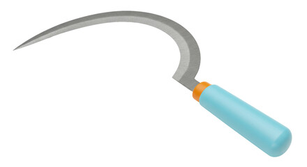 Isolated Sickle with Blue Handle - Harvesting Tool