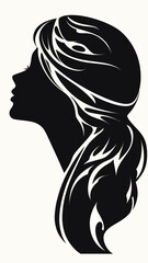 Minimalist Silhouette of a Woman's Profile in Elegant Vector Art for Stylish Designs