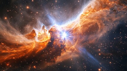 Obraz premium Astral dust and nebula light a mystical star-filled cosmos