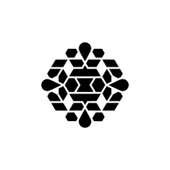 Obraz premium Geometric Mandala Design in Black and White, Minimalist Style
