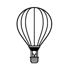 Naklejka premium Whimsical Line Art: Hot Air Balloon Ascends to the Sky A minimalist outline creates a sense of adventure and freedom A classic symbol of exploration