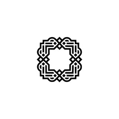 Geometric Ornamental Black and White Design, Minimalist Style