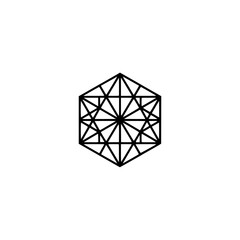 Geometric Hexagon Design: Minimalist Line Art on White