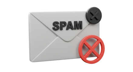 Isolated Spam Email with Prohibition Signs