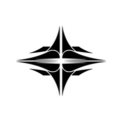 Obraz premium Geometric Starburst Logo Design in Black and White, Minimalist