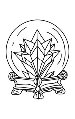 Hand drawn vector illustration of a magic crystal, esoteric theme, tattoo design.